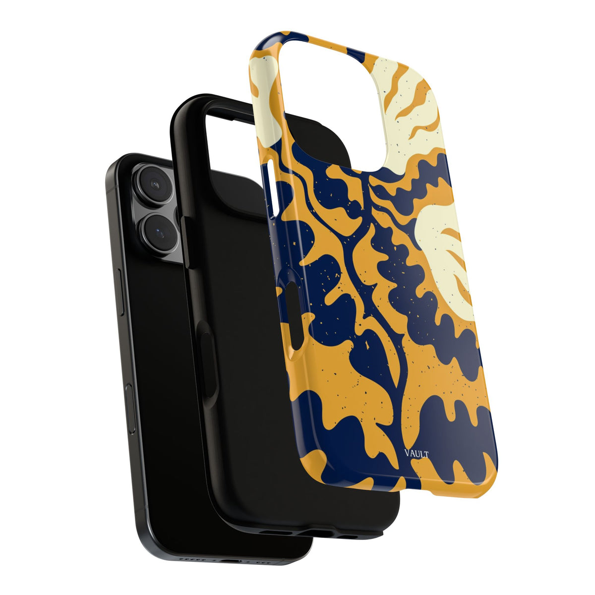 Bold Abstract Floral Phone Case (Navy & Mustard)