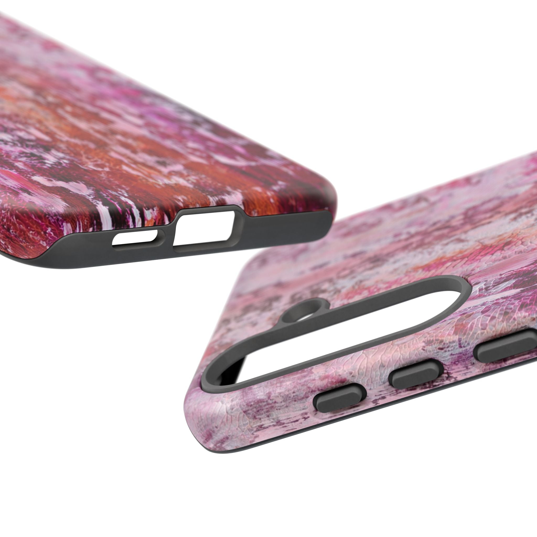 Pink Abstract Art Tough Phone Case — Protective Artistic Phone Cover