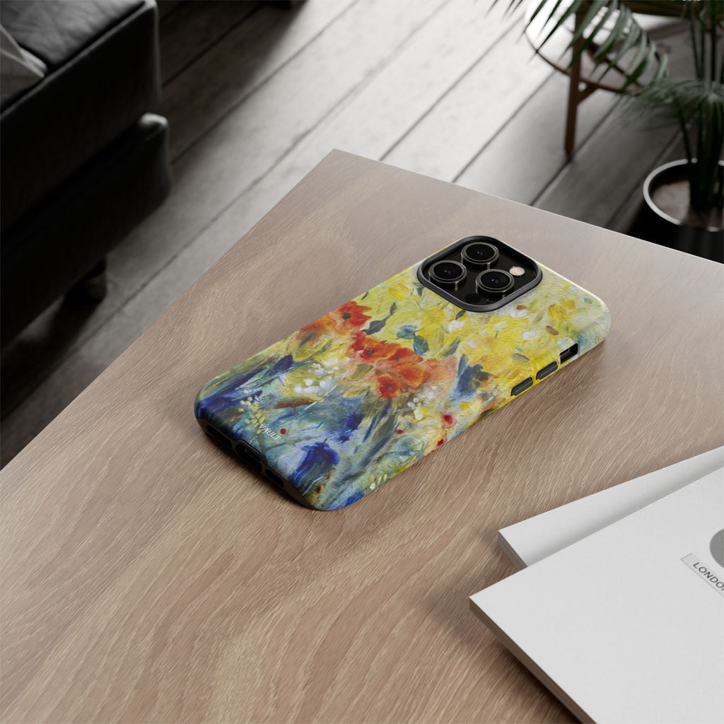 Floral Watercolor Phone Case — Yellow Garden Tough Cases