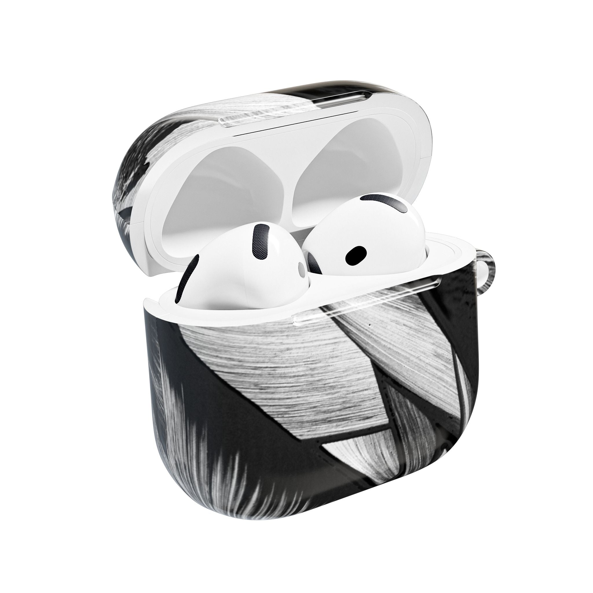 AirPod Case — Monochrome Tropical Leaf Protective Cover