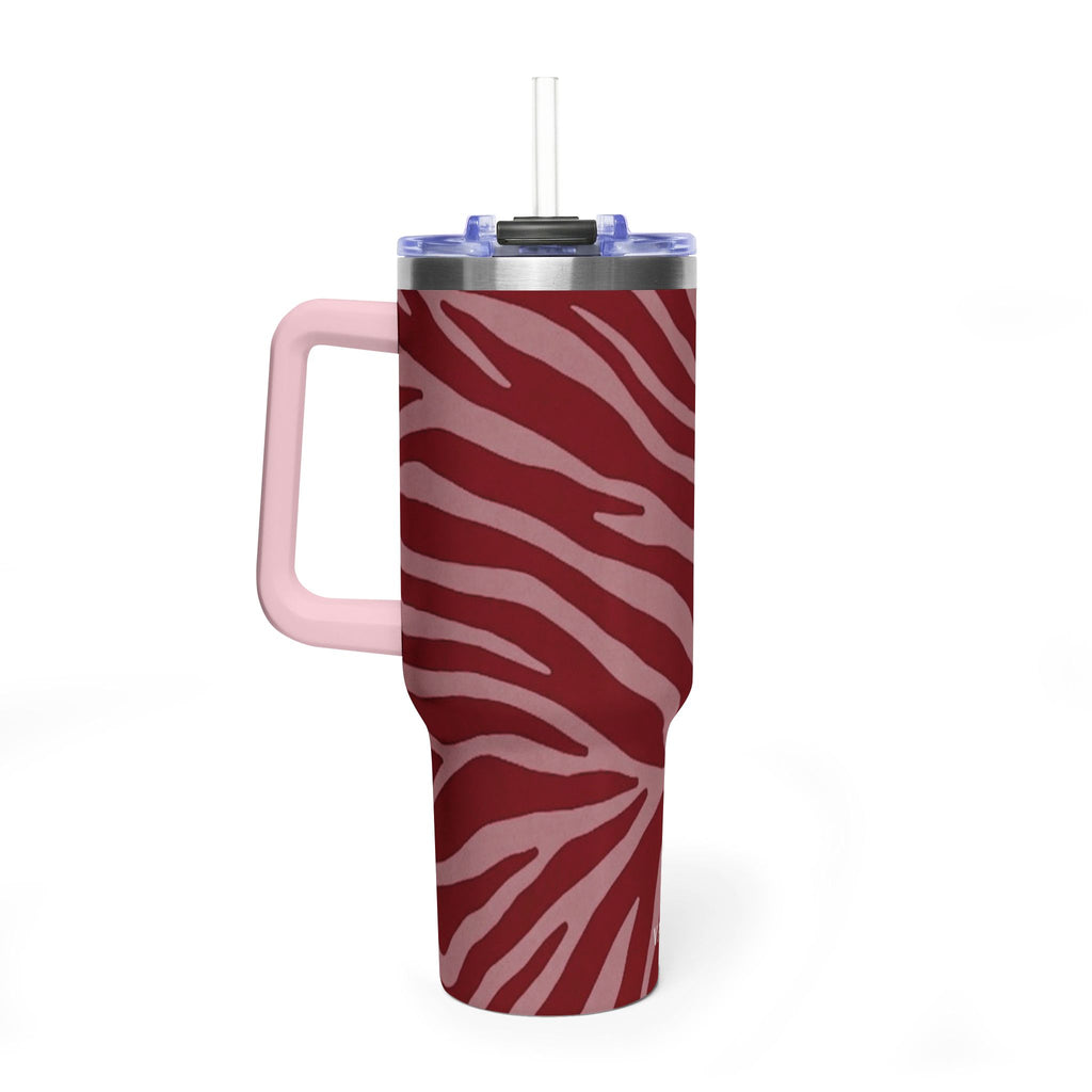 40oz Red Zebra Print Tumbler - Vacuum Insulated Travel Cup