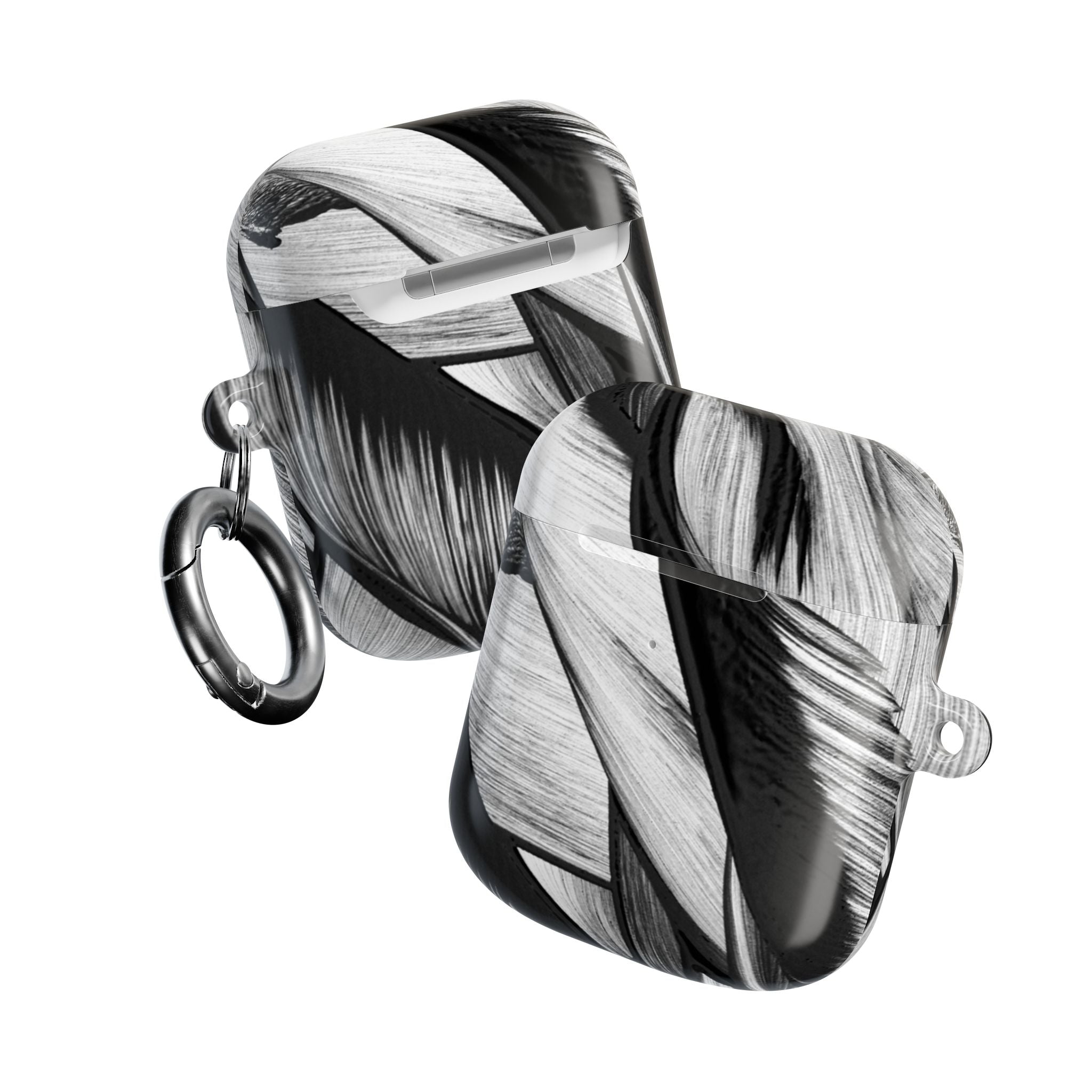 AirPod Case — Monochrome Tropical Leaf Protective Cover