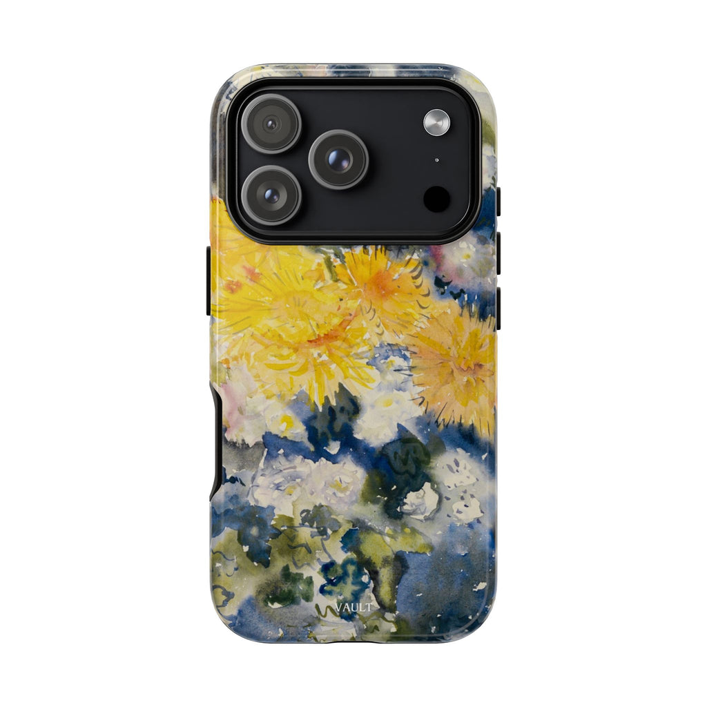 Floral Watercolor Phone Case – Yellow Chrysanthemums Design