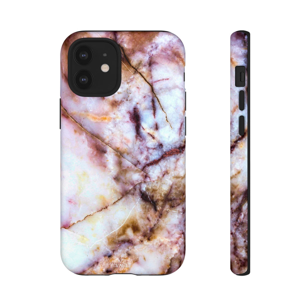 Marble Vein Tough Phone Case — Pink Quartz Protective Cover