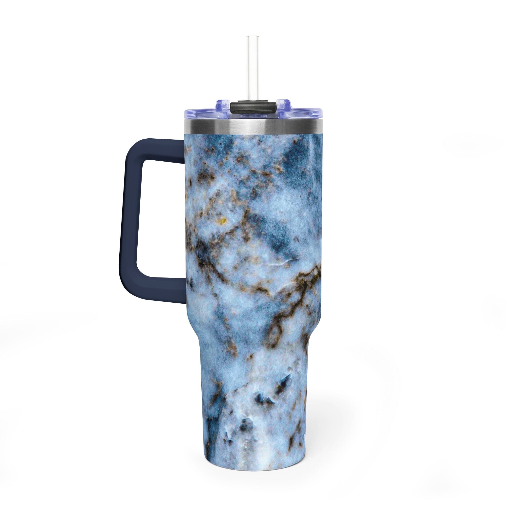 40oz Blue Marble Vacuum Tumbler