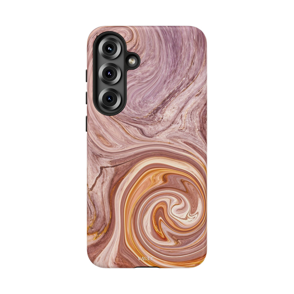 Marble Swirl Phone Case — Pink & Gold Abstract Tough Case
