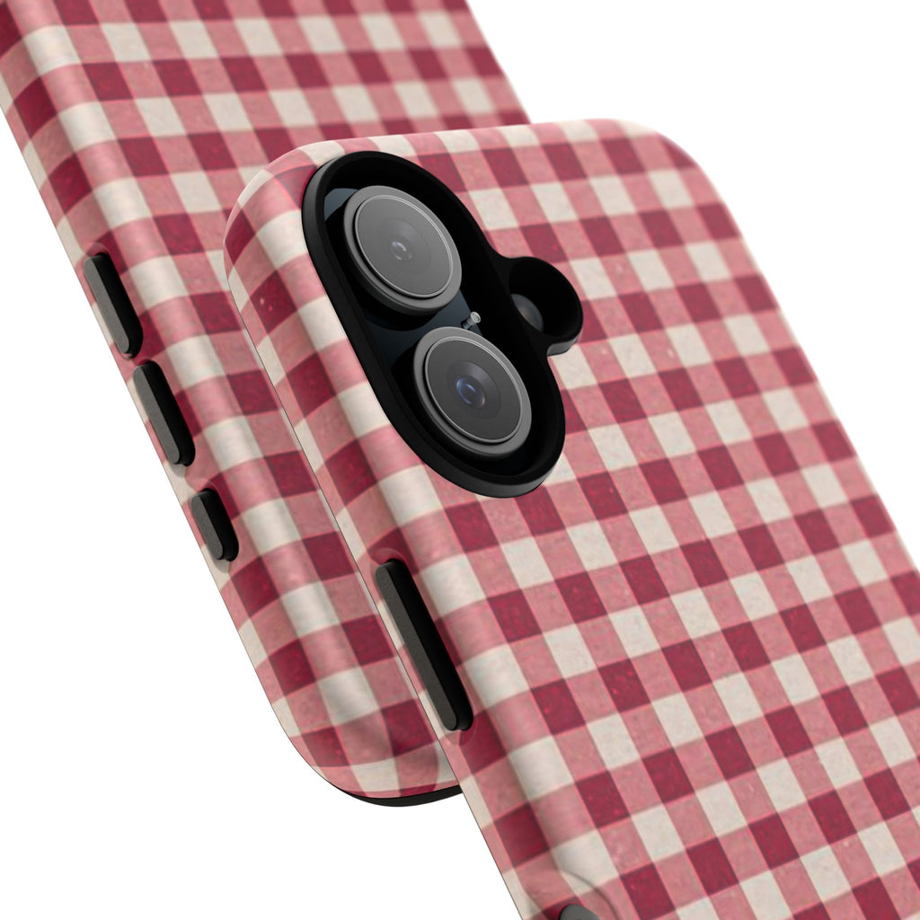 Gingham Phone Case — Red Plaid Tough Case