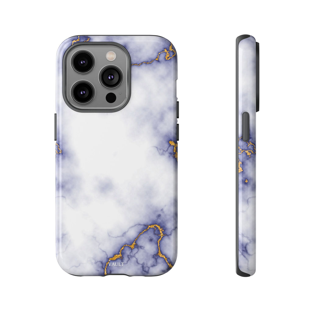 Purple Marble Tough Phone Case with Gold Veins