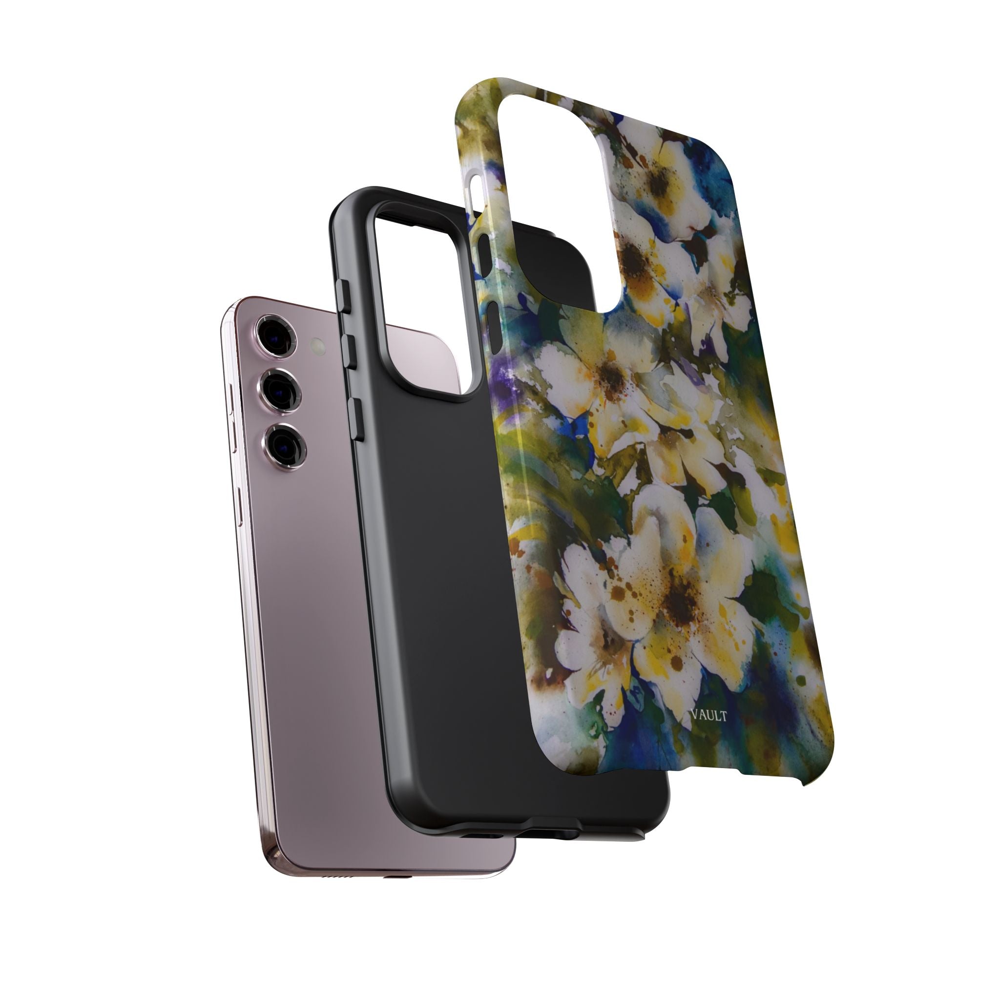 Floral Watercolor Tough Case – Yellow White Blossom Phone Cover