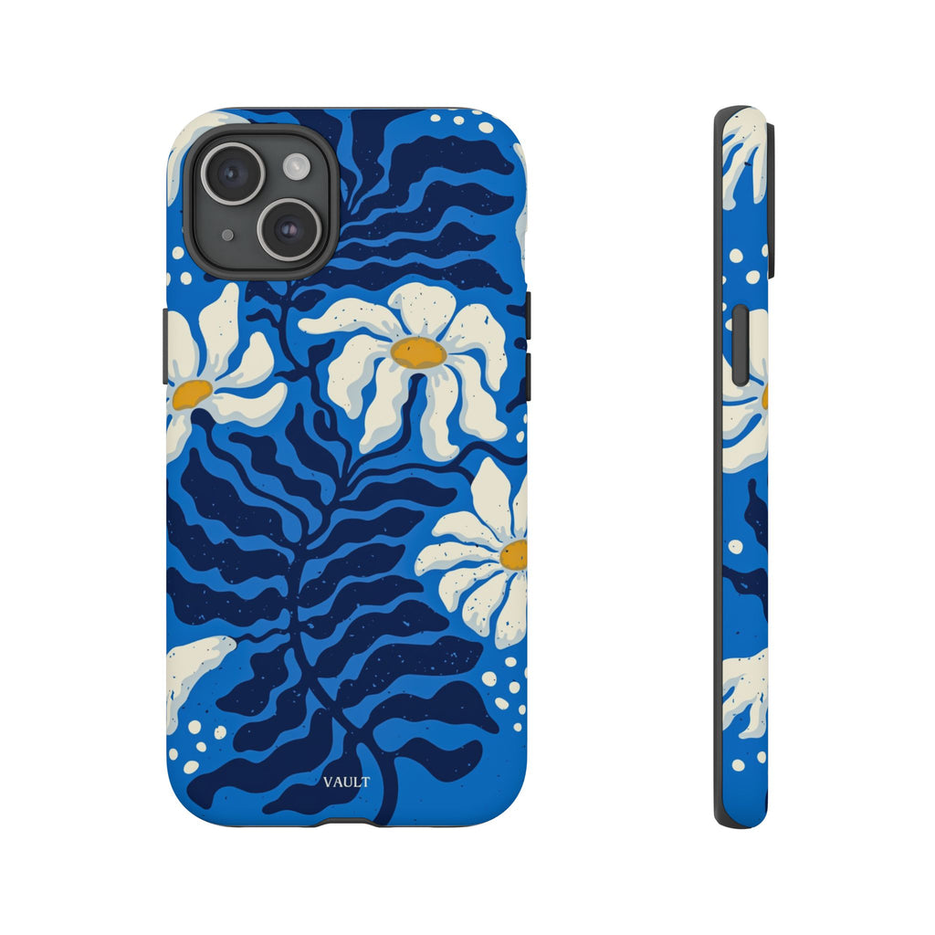 Blue Daisy Tough Phone Case — Floral Protective Phone Cover