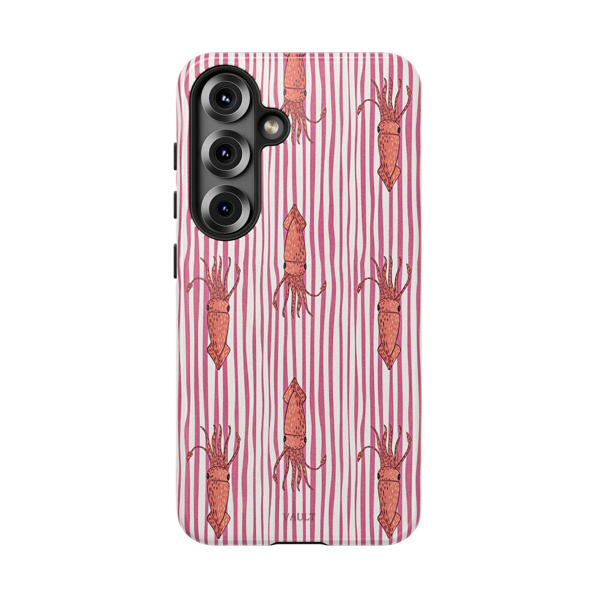Squid Stripe Phone Case — Pink Nautical Sea Creature Pattern