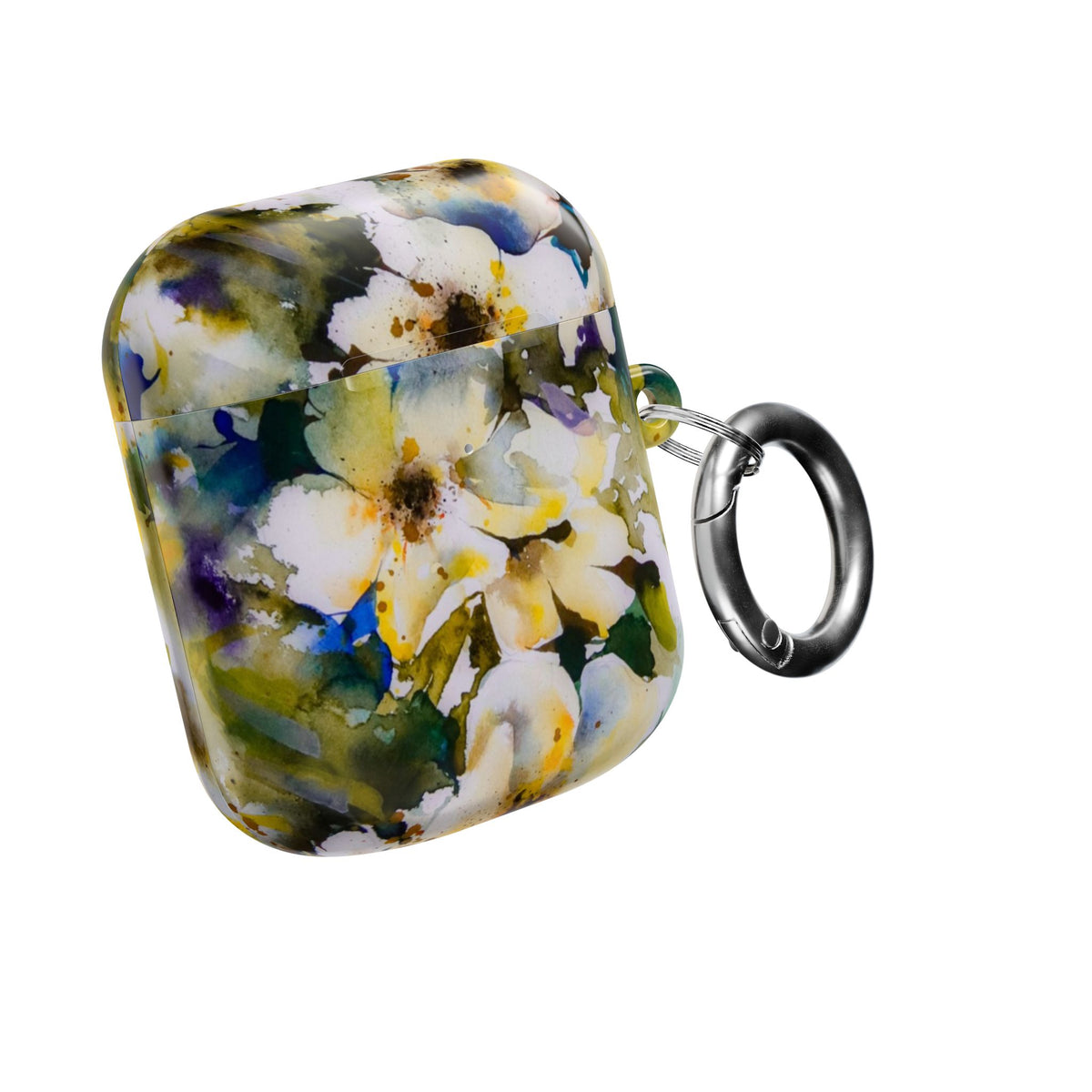 Floral Watercolor AirPod Case — White & Yellow Blossom Protective Cover
