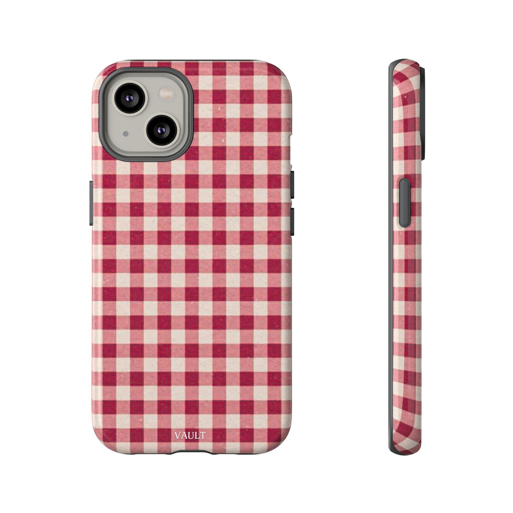 Gingham Phone Case — Red Plaid Tough Case