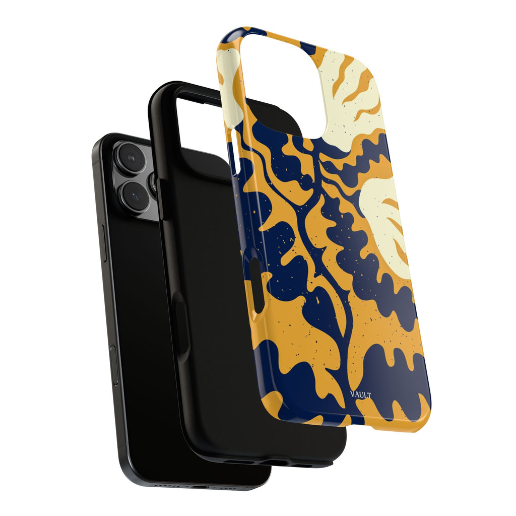 Bold Abstract Floral Phone Case (Navy & Mustard)