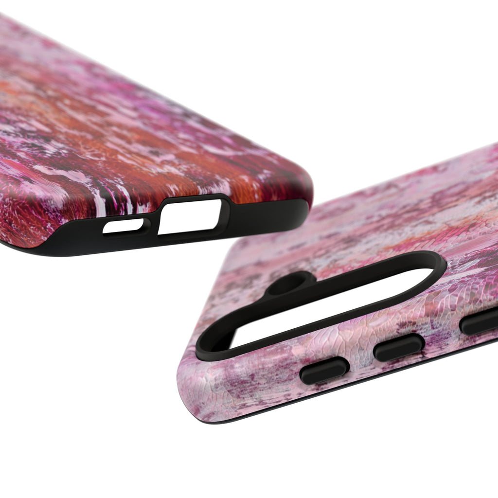 Pink Abstract Art Tough Phone Case — Protective Artistic Phone Cover