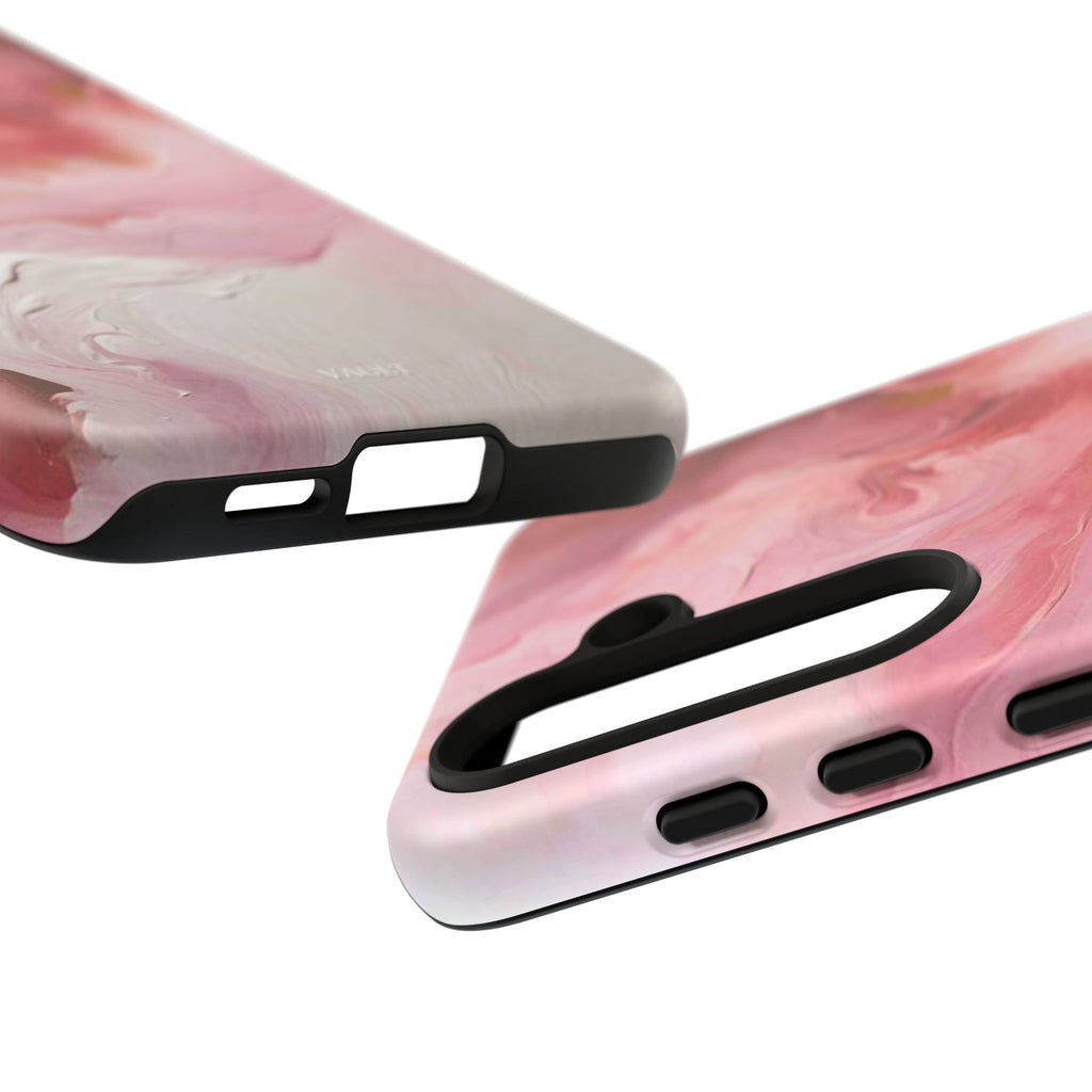 Pink Marble Tough Phone Case — Protective Artistic Phone Cover