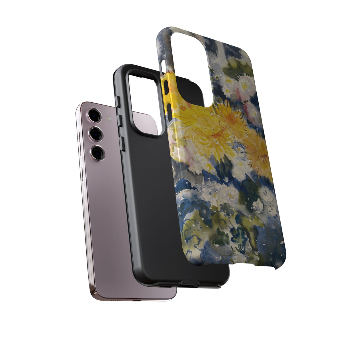 Floral Watercolor Phone Case – Yellow Chrysanthemums Design