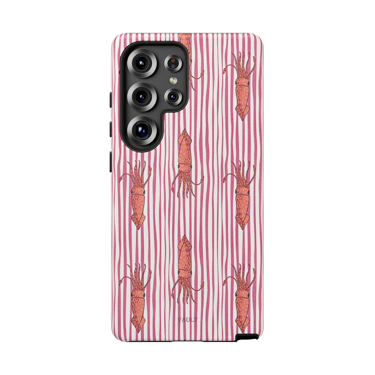 Squid Stripe Phone Case — Pink Nautical Sea Creature Pattern