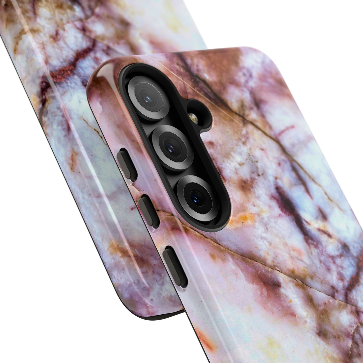 Marble Vein Tough Phone Case — Pink Quartz Protective Cover
