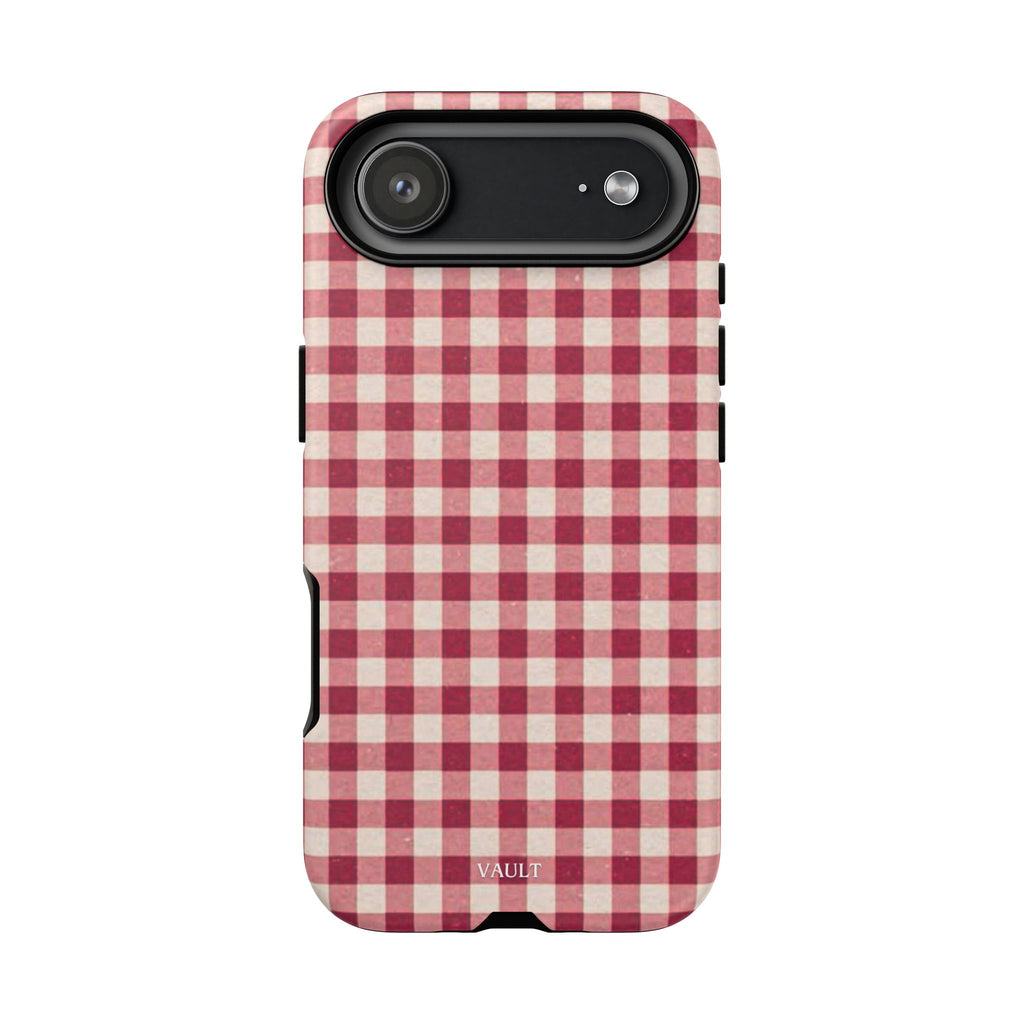 Gingham Phone Case — Red Plaid Tough Case