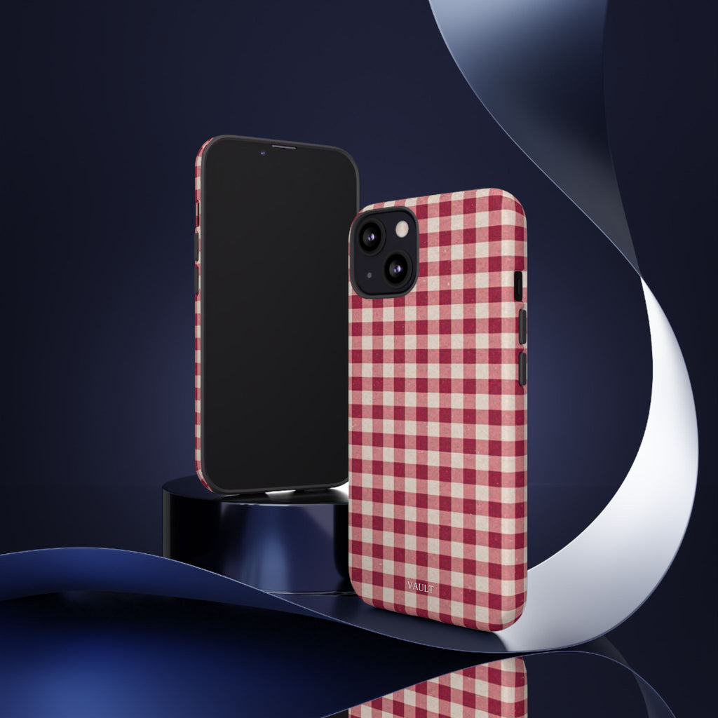 Gingham Phone Case — Red Plaid Tough Case