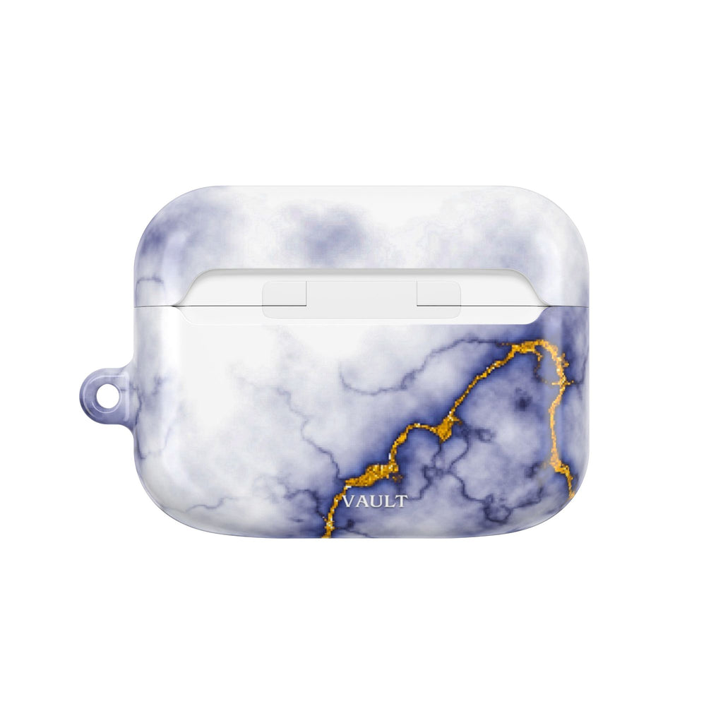 Marble Purple AirPod Case with Gold Veining — Elegant Protective Cover
