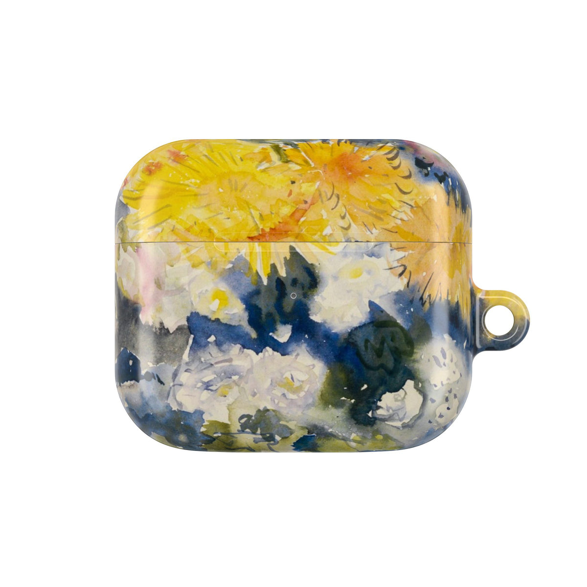 Floral Watercolor AirPod Case — Yellow Blue Sunflower Art Protective Cover