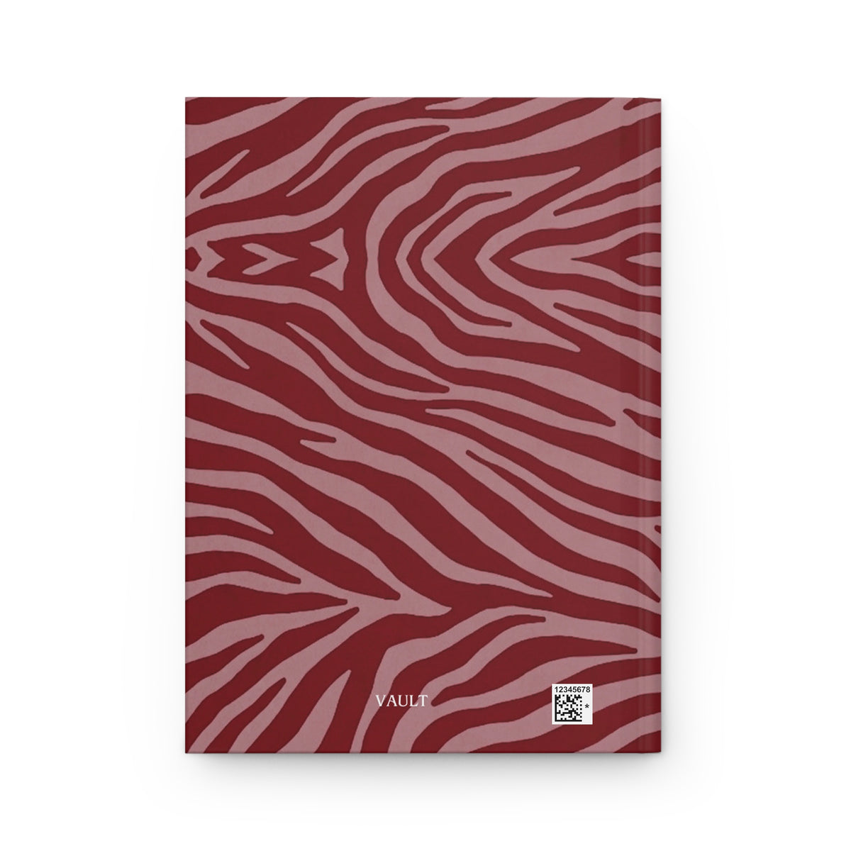 Red Zebra Pattern Hardcover Journal — Maroon Animal Print Notebook for Notes & Gifts
