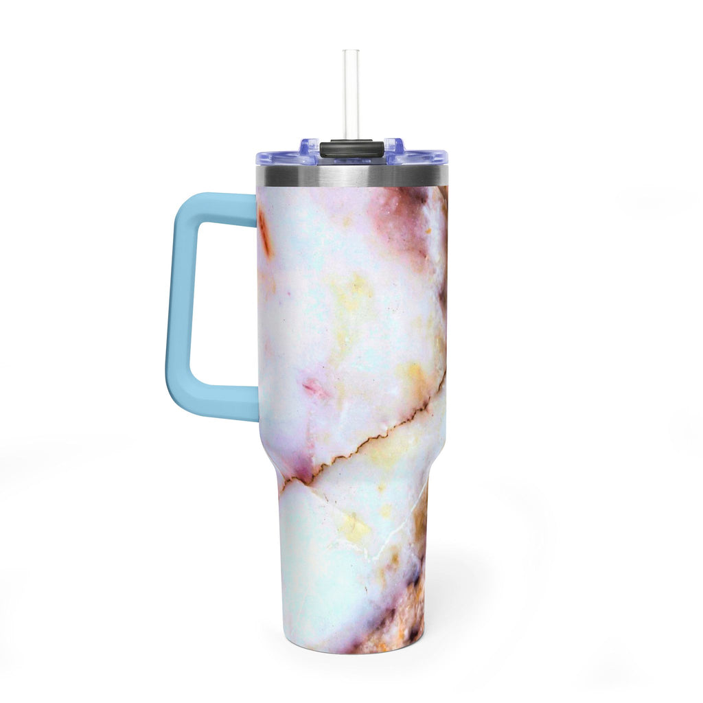 40oz Marble Rose Quartz Vacuum Tumbler – Insulated Travel Mug
