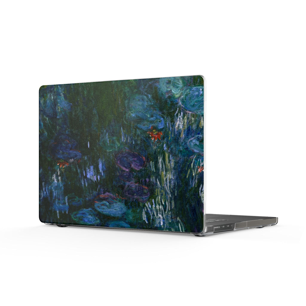 Water Lily MacBook Case — Impressionist Dark Floral Laptop Cover