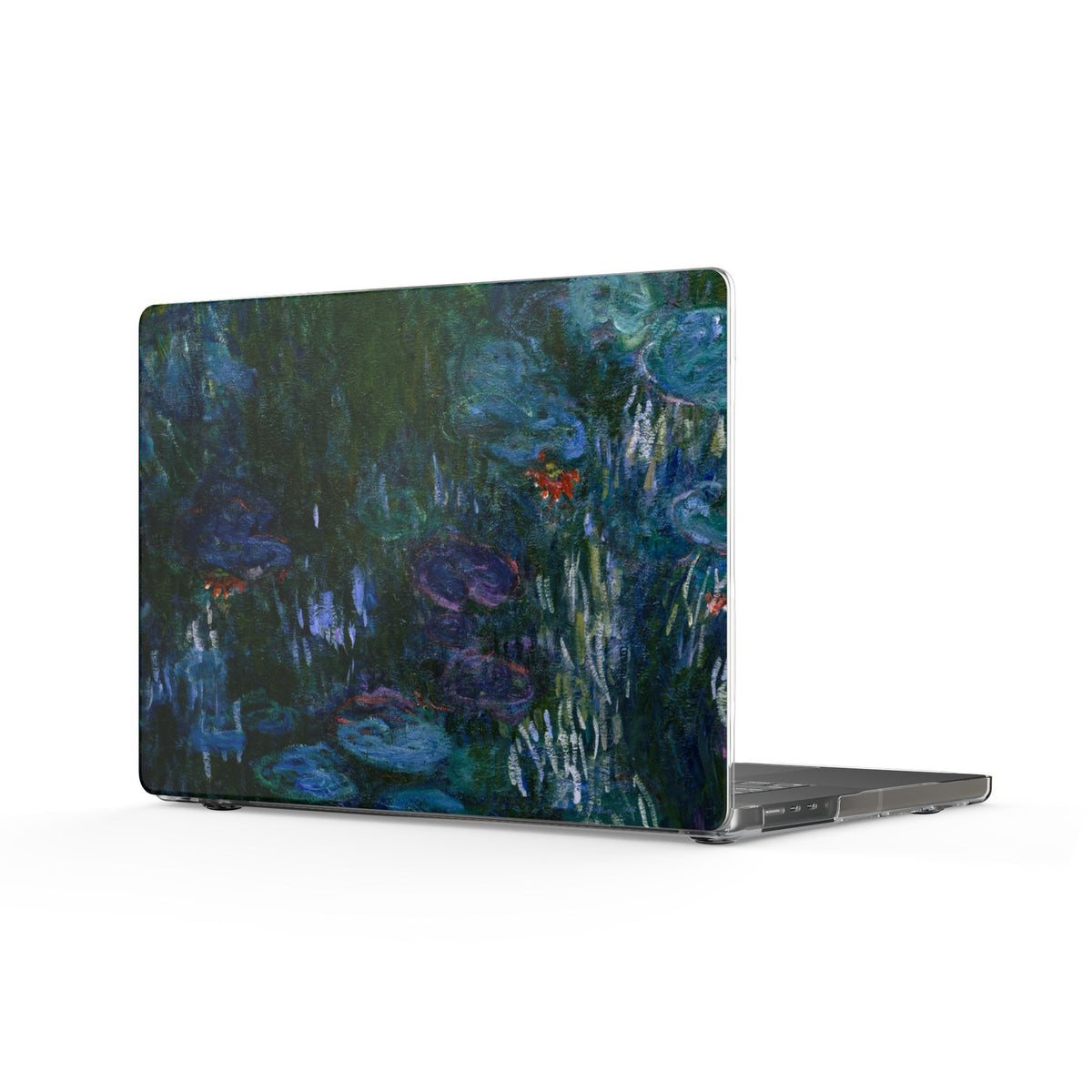 Water Lily MacBook Case — Impressionist Dark Floral Laptop Cover