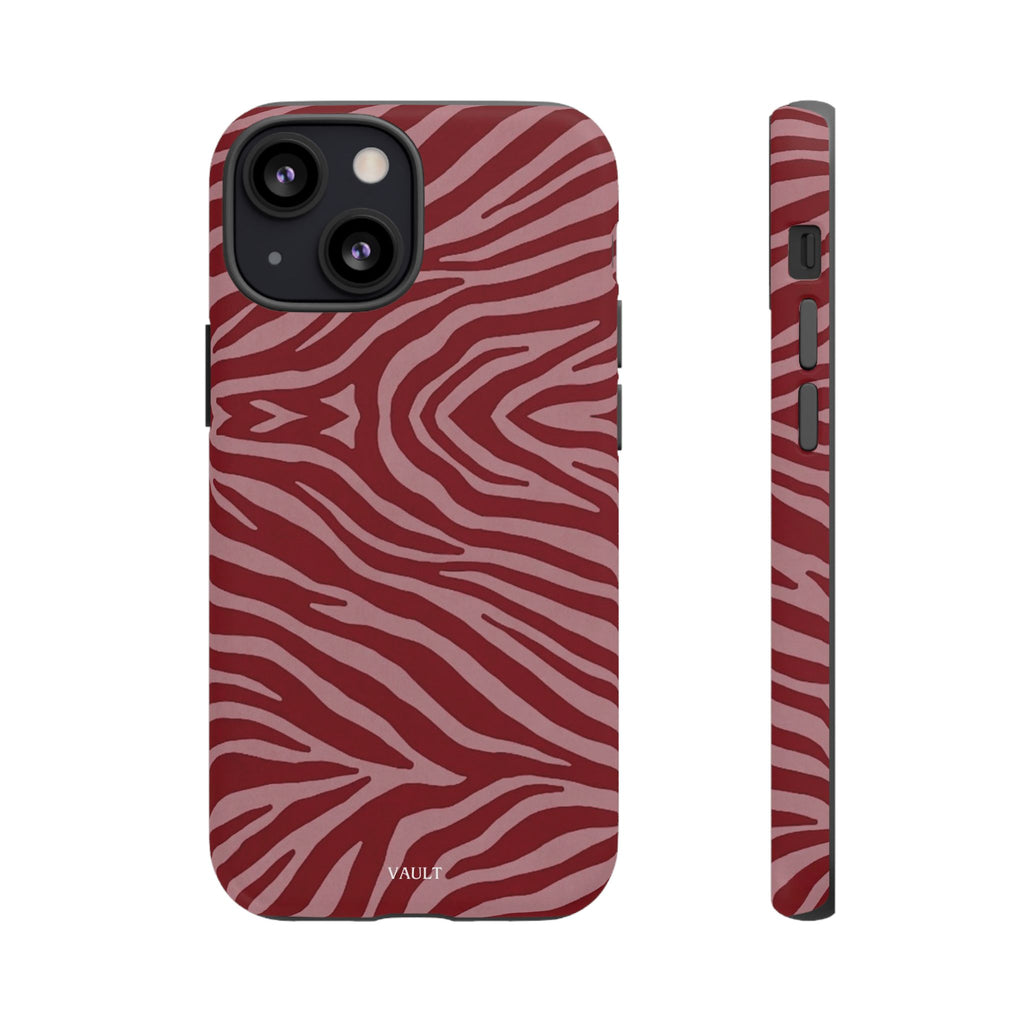Red Zebra Print Tough Phone Case