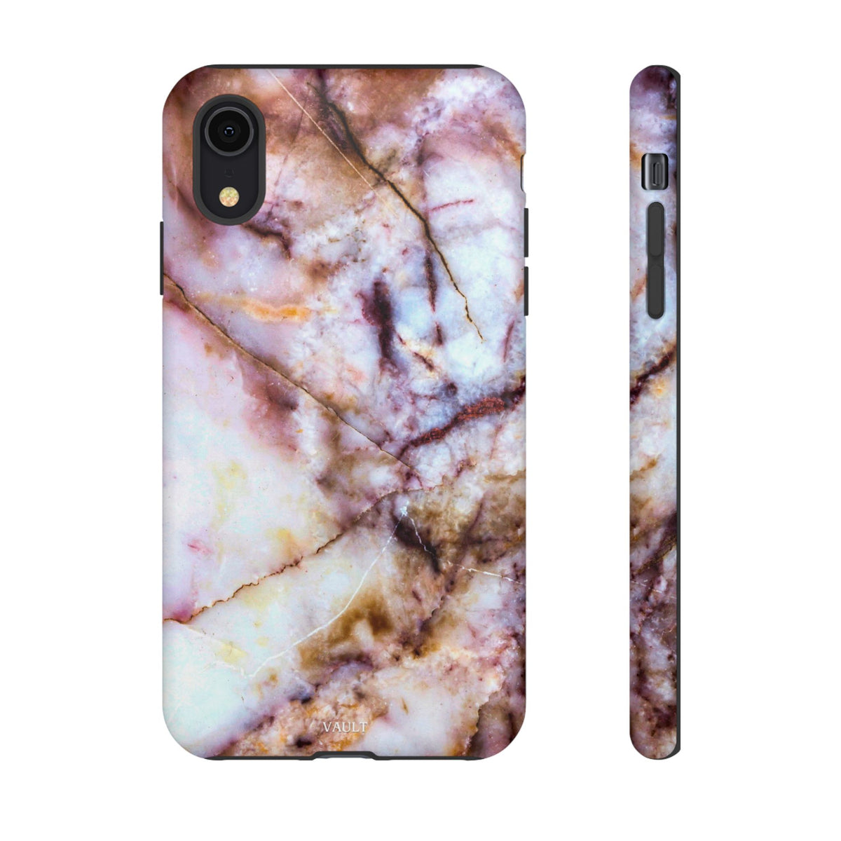 Marble Vein Tough Phone Case — Pink Quartz Protective Cover