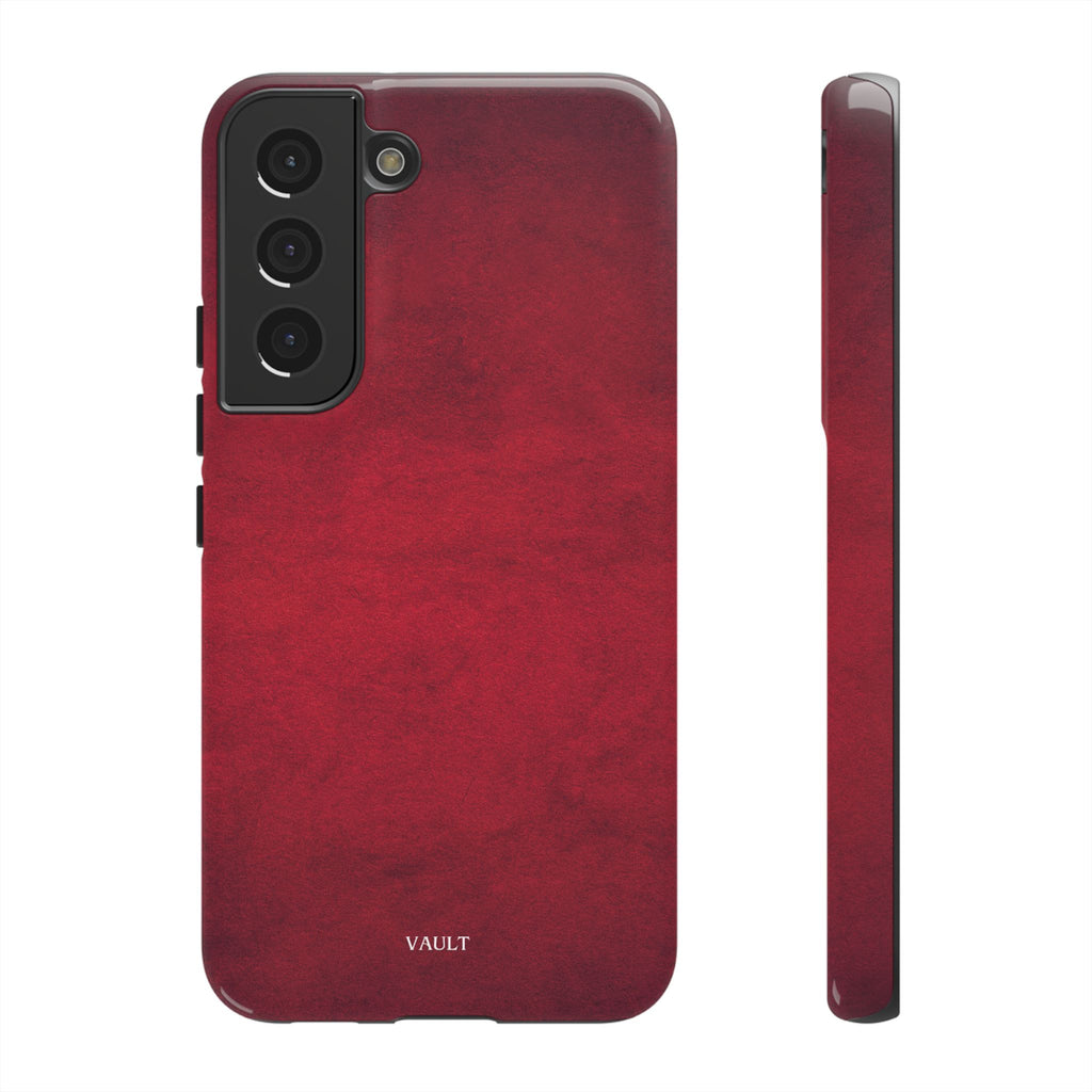 Red Leather Texture Phone Case Impact-Resistant Case