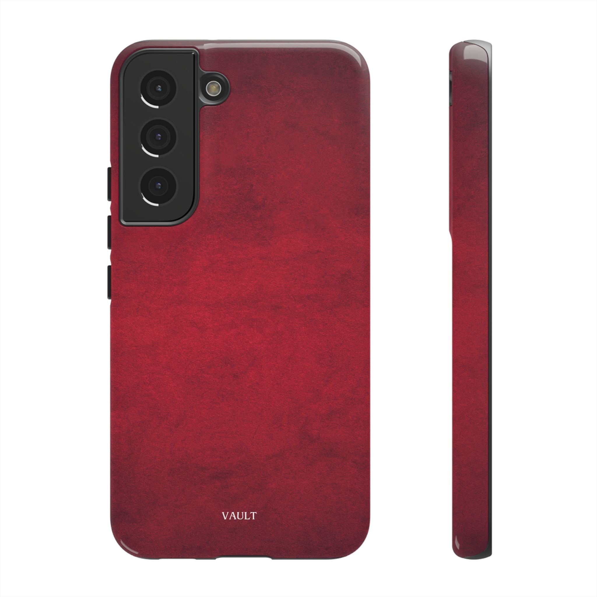 Red Leather Texture Phone Case Impact-Resistant Case