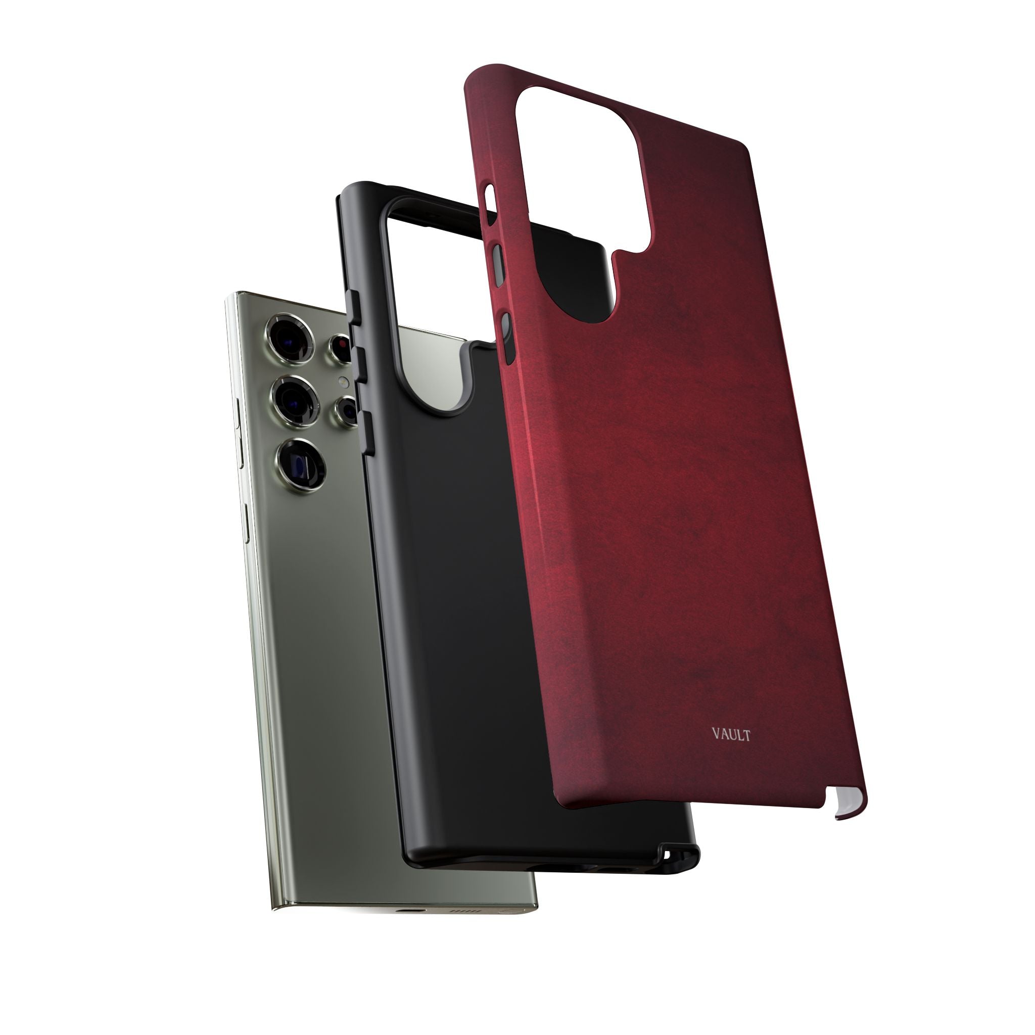 Red Leather Texture Phone Case Impact-Resistant Case