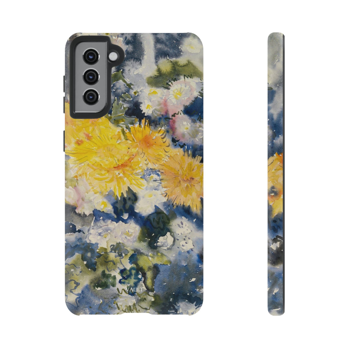 Floral Watercolor Phone Case – Yellow Chrysanthemums Design
