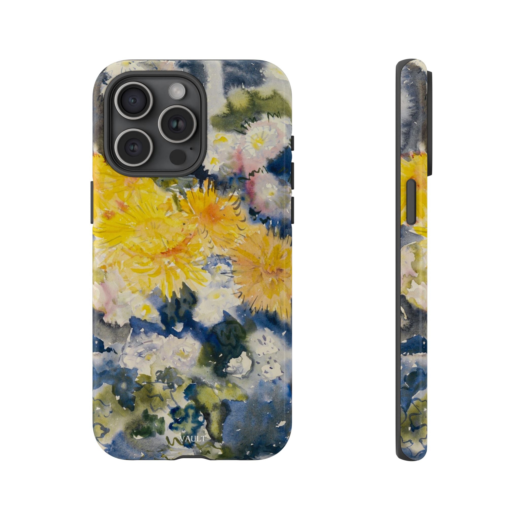Floral Watercolor Phone Case – Yellow Chrysanthemums Design