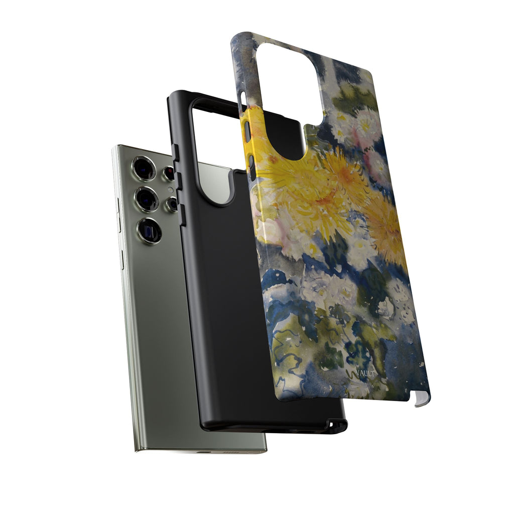 Floral Watercolor Phone Case – Yellow Chrysanthemums Design