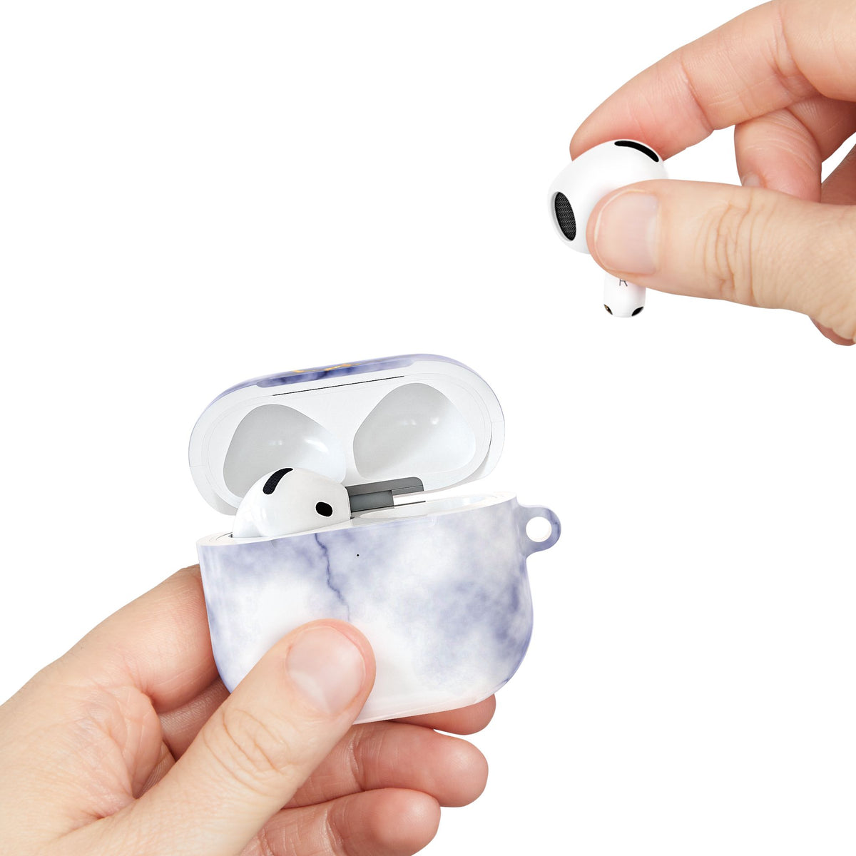 Marble Purple AirPod Case with Gold Veining — Elegant Protective Cover