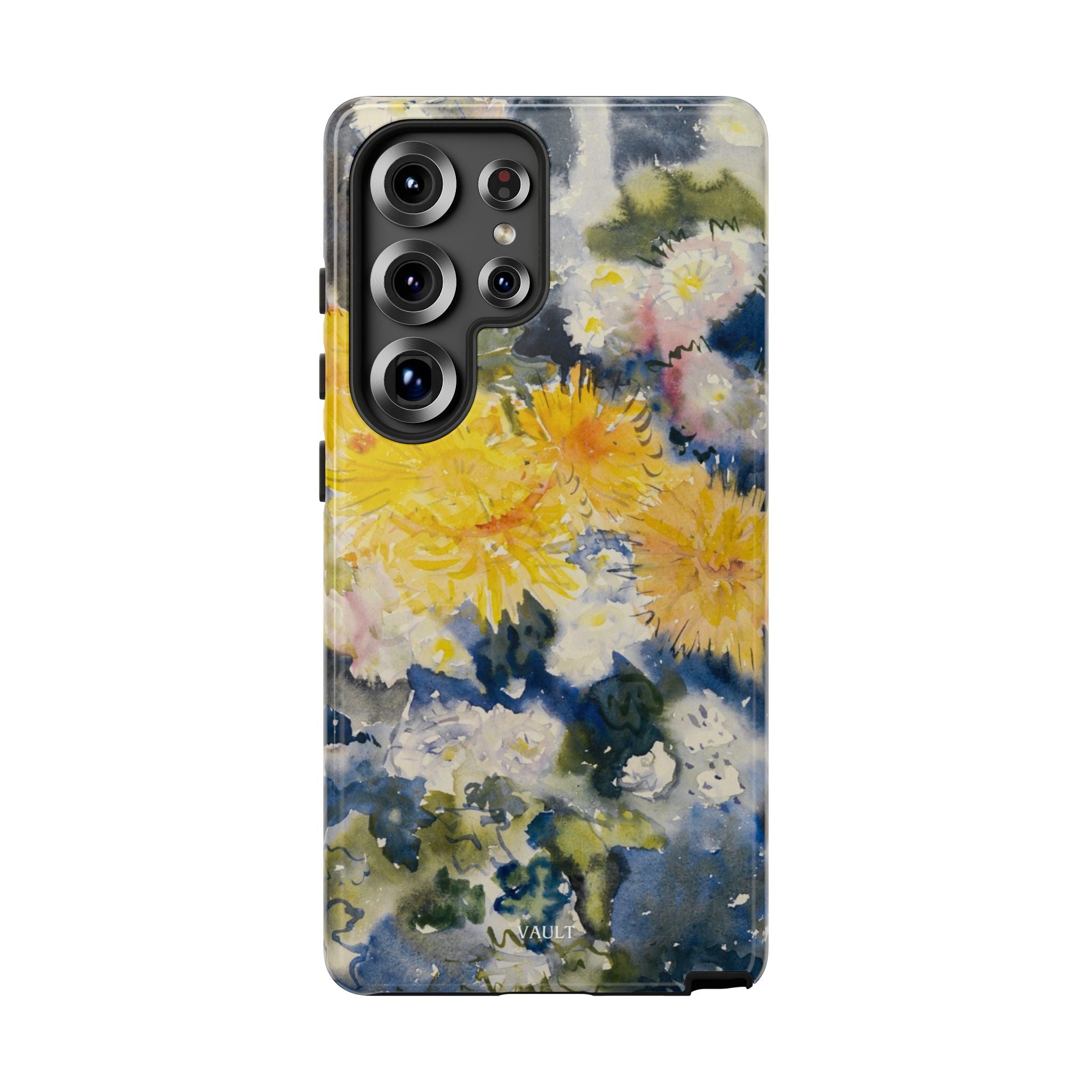 Floral Watercolor Phone Case – Yellow Chrysanthemums Design