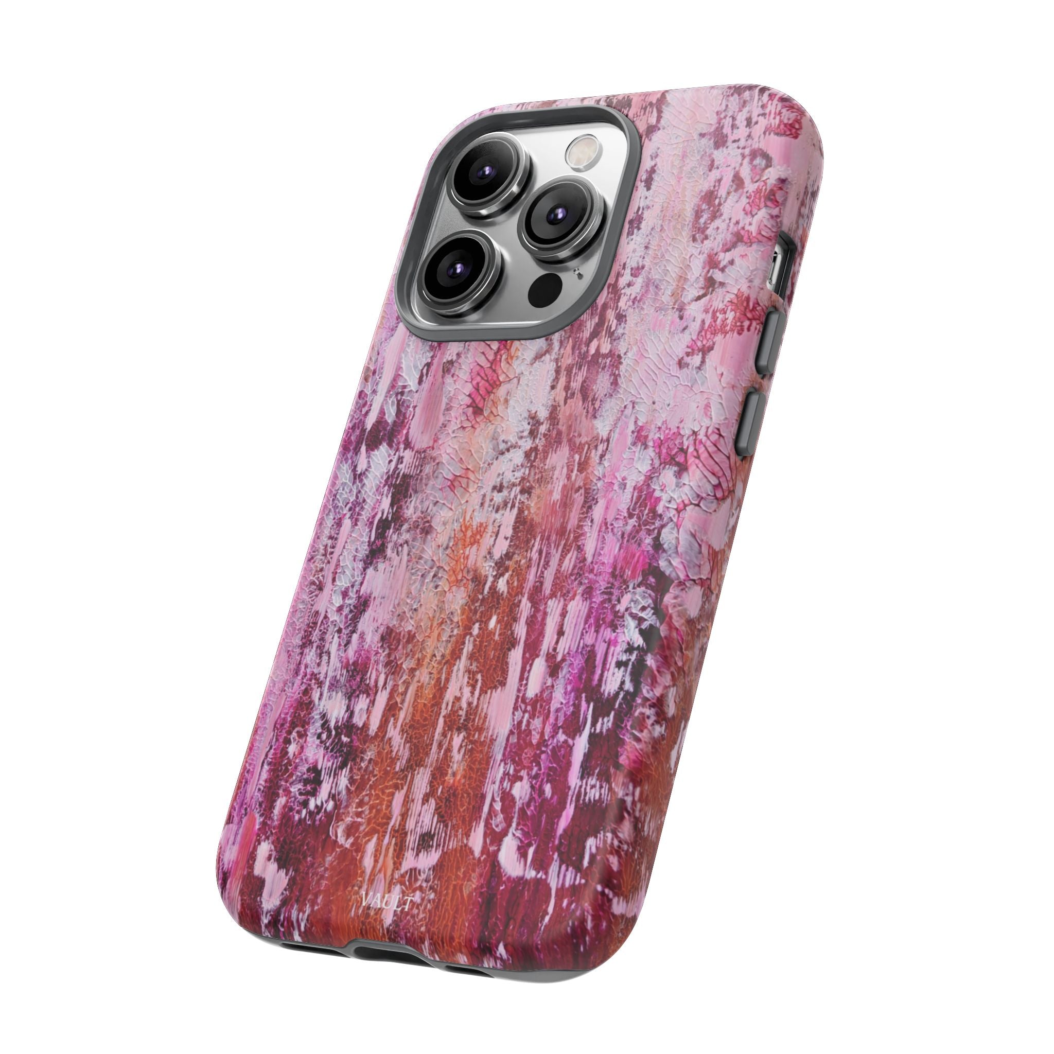 Pink Abstract Art Tough Phone Case — Protective Artistic Phone Cover