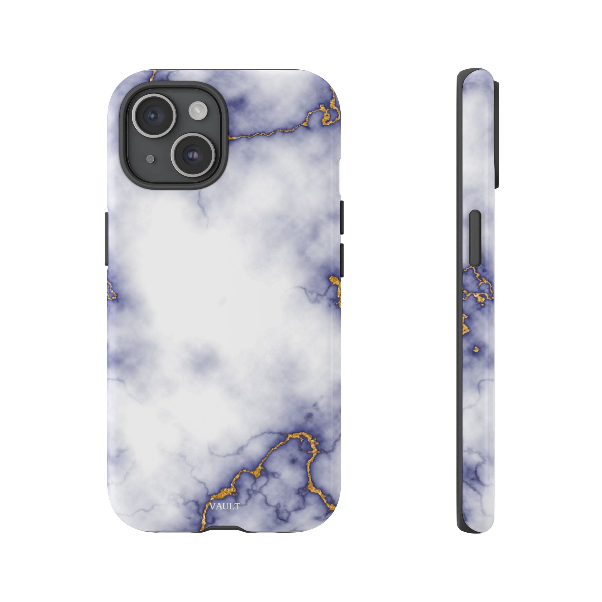 Purple Marble Tough Phone Case with Gold Veins