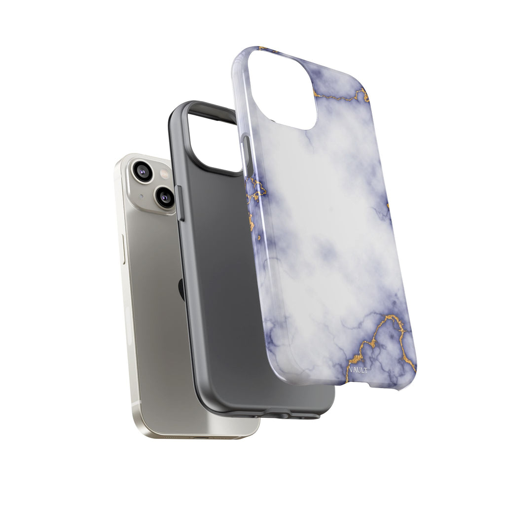 Purple Marble Tough Phone Case with Gold Veins