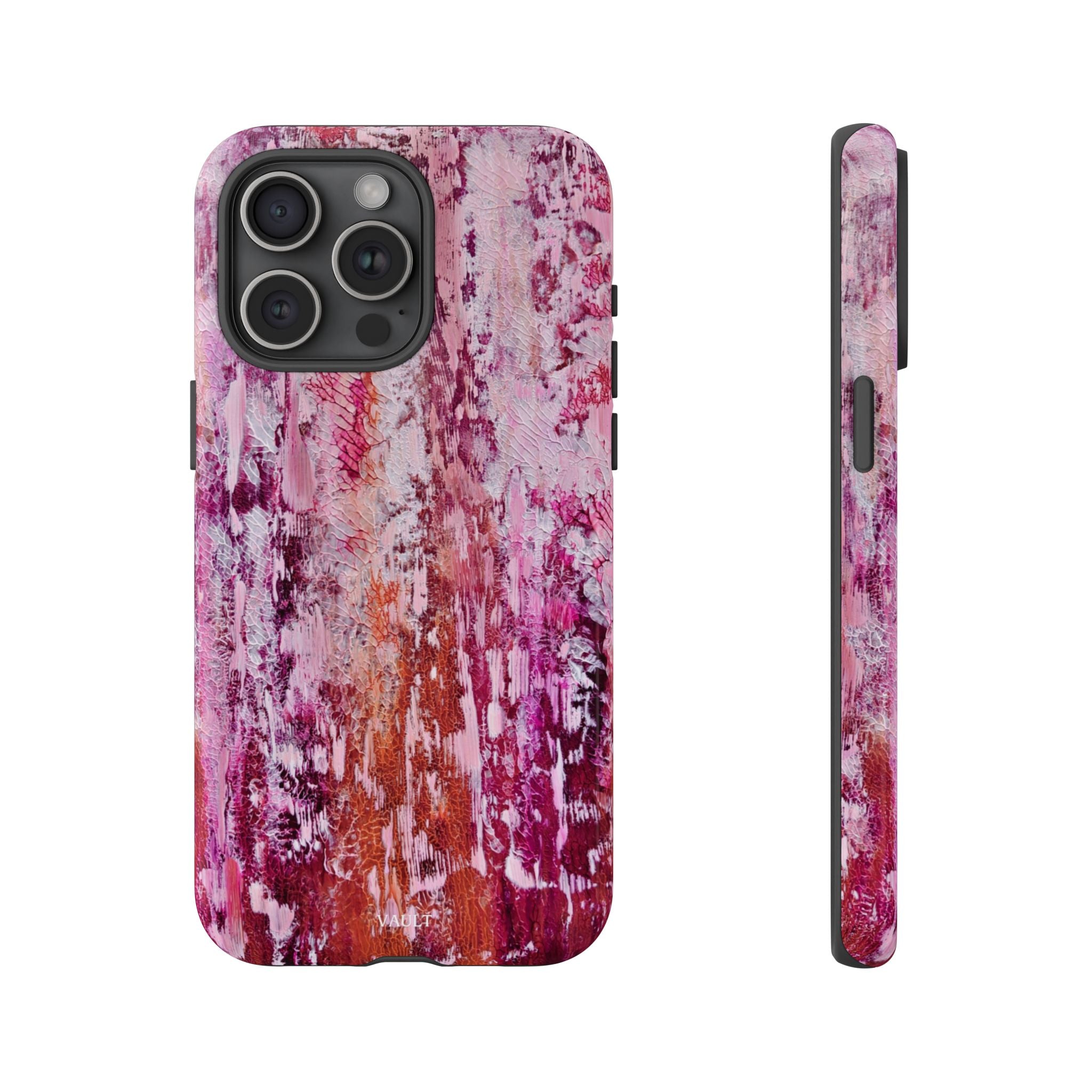 Pink Abstract Art Tough Phone Case — Protective Artistic Phone Cover