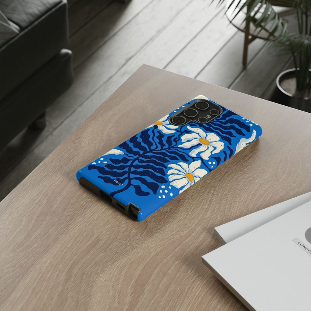 Blue Daisy Tough Phone Case — Floral Protective Phone Cover