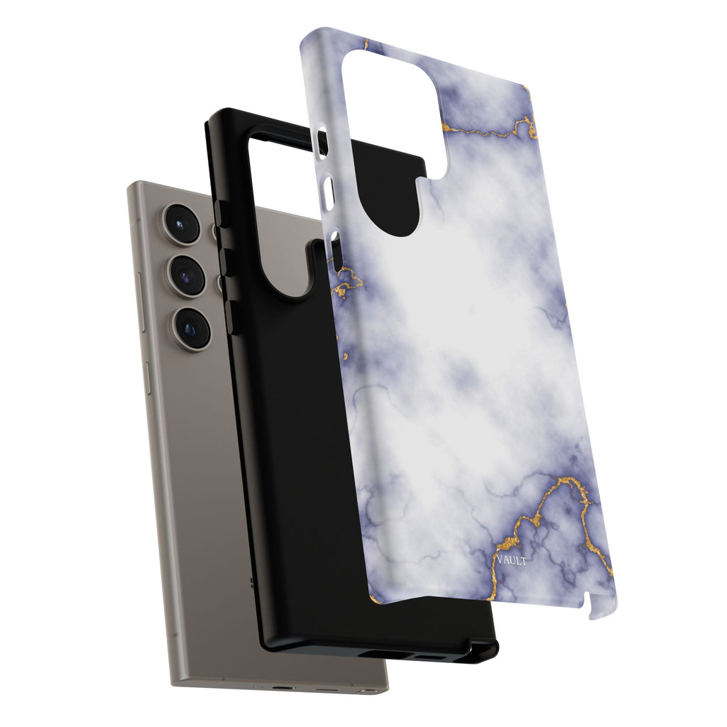 Purple Marble Tough Phone Case with Gold Veins