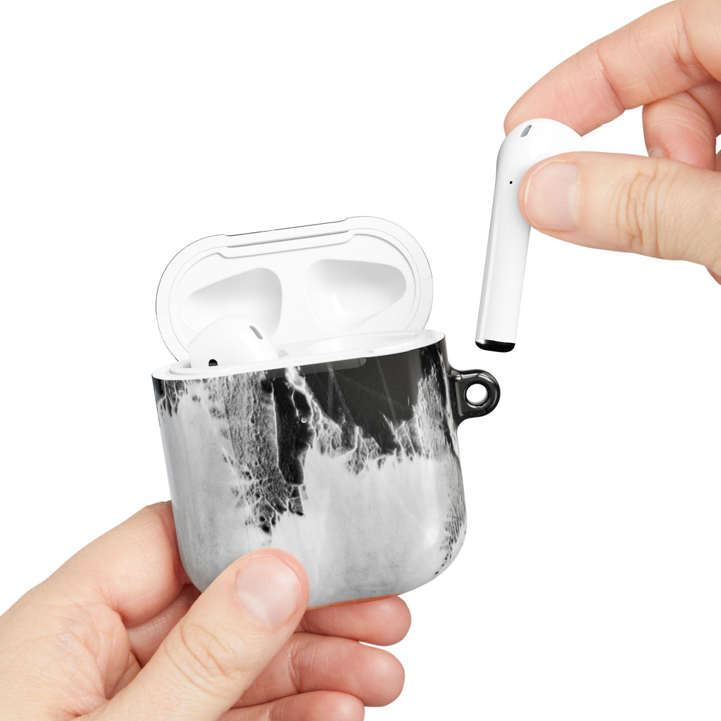 Marble Ink AirPod Case — Black & White Abstract Protective Cover