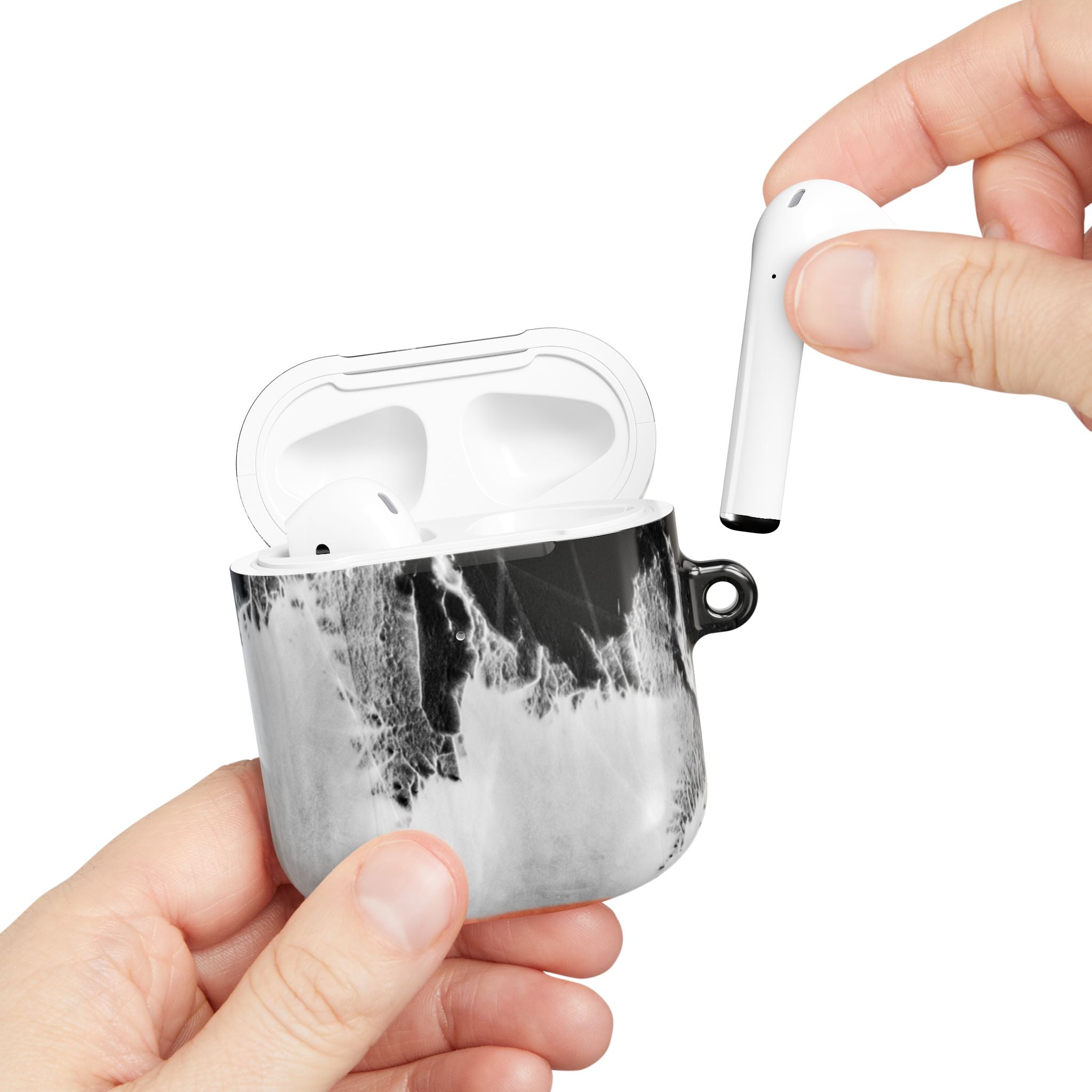 Marble Ink AirPod Case — Black & White Abstract Protective Cover