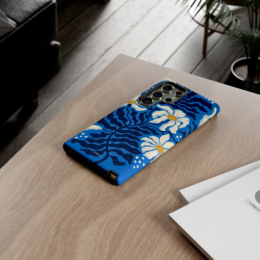Blue Daisy Tough Phone Case — Floral Protective Phone Cover